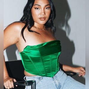 Princess Polly green corset top